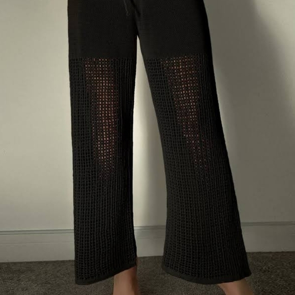 India Boutique Other - NWT India Boutique black mesh elastic waist one size sheer coverup pants